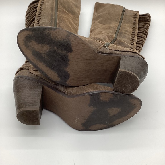 1834. Carlos Santana Brown Lace-Back Side Zip Boots Size 9.5 EUC - Picture 6 of 6